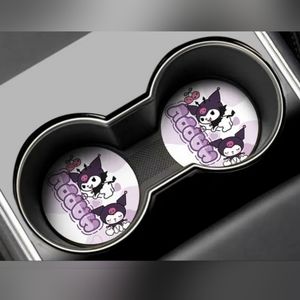 Sanrio Kawaii Kurome car cup holder cushions